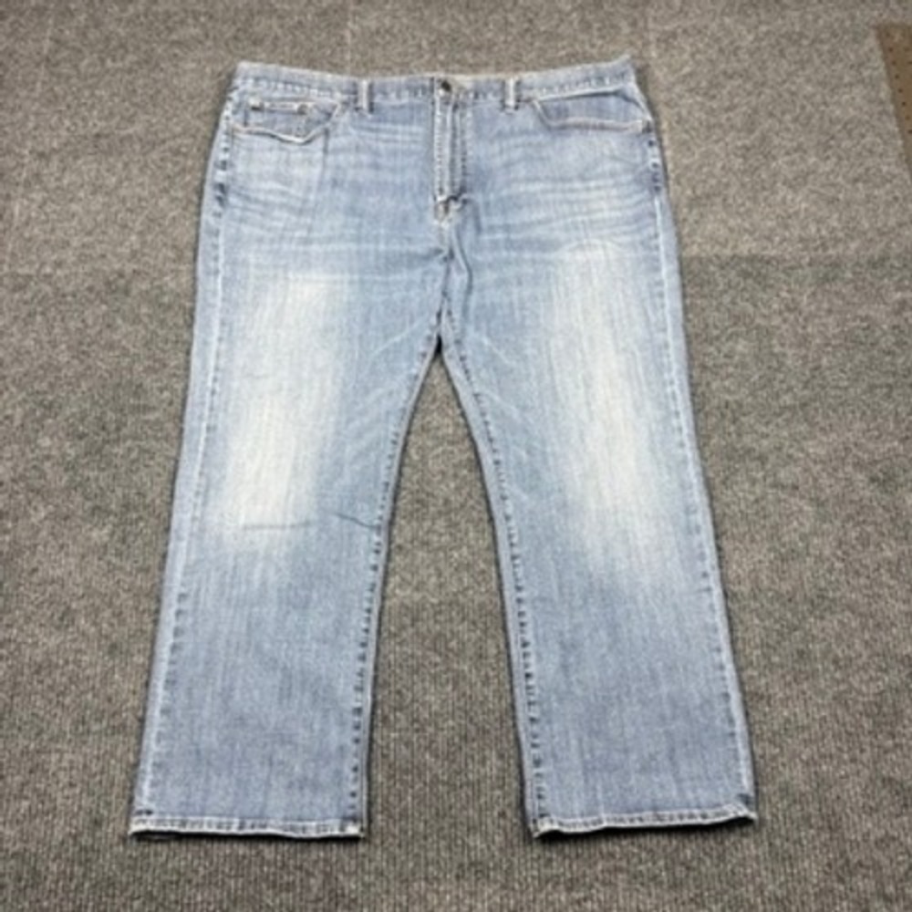 Lucky Brand 181 Relaxed Straight Jeans Mens 46x30 Light Wash Blue Denim Stretch